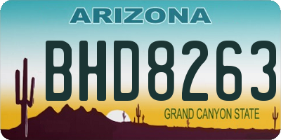 AZ license plate BHD8263