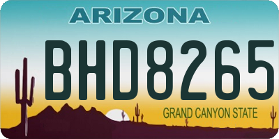 AZ license plate BHD8265