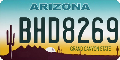 AZ license plate BHD8269