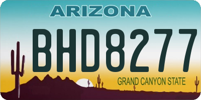 AZ license plate BHD8277