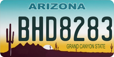 AZ license plate BHD8283
