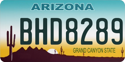 AZ license plate BHD8289