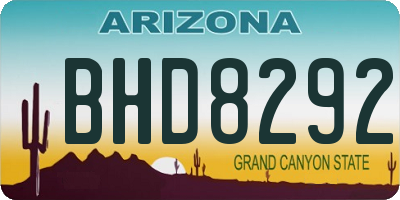 AZ license plate BHD8292
