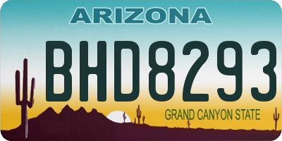 AZ license plate BHD8293