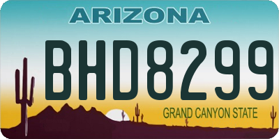 AZ license plate BHD8299