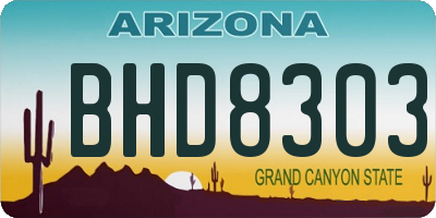AZ license plate BHD8303