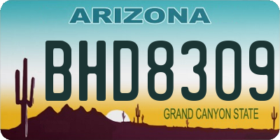 AZ license plate BHD8309