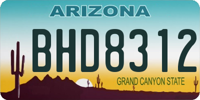 AZ license plate BHD8312