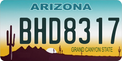 AZ license plate BHD8317