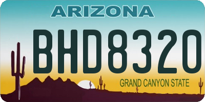 AZ license plate BHD8320
