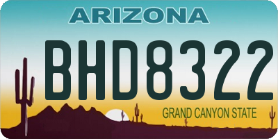 AZ license plate BHD8322