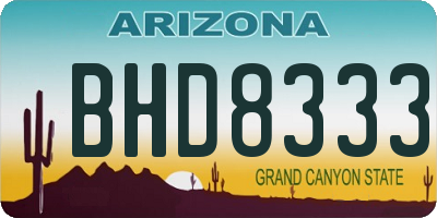 AZ license plate BHD8333