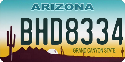 AZ license plate BHD8334