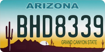 AZ license plate BHD8339