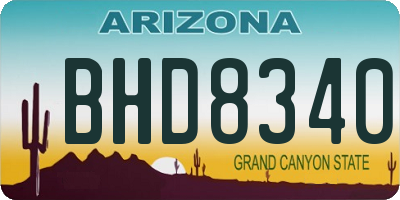 AZ license plate BHD8340