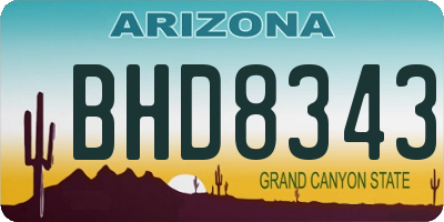 AZ license plate BHD8343