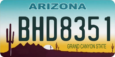 AZ license plate BHD8351