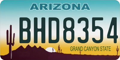 AZ license plate BHD8354