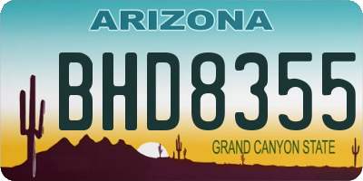 AZ license plate BHD8355