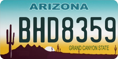 AZ license plate BHD8359