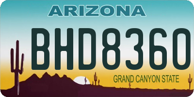 AZ license plate BHD8360