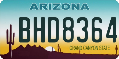 AZ license plate BHD8364
