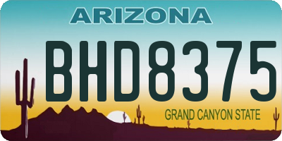 AZ license plate BHD8375