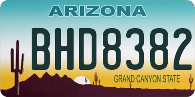 AZ license plate BHD8382