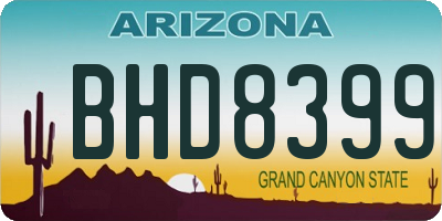 AZ license plate BHD8399
