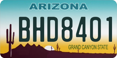 AZ license plate BHD8401