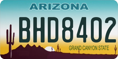 AZ license plate BHD8402