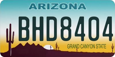 AZ license plate BHD8404