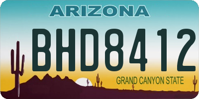 AZ license plate BHD8412