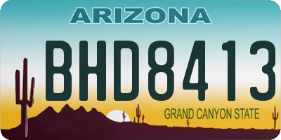 AZ license plate BHD8413