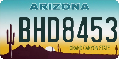AZ license plate BHD8453