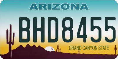 AZ license plate BHD8455