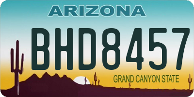 AZ license plate BHD8457