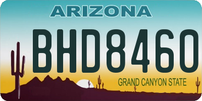 AZ license plate BHD8460
