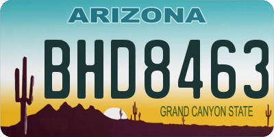 AZ license plate BHD8463