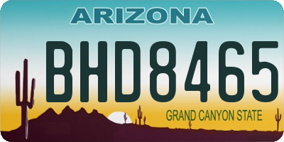 AZ license plate BHD8465