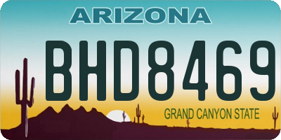 AZ license plate BHD8469
