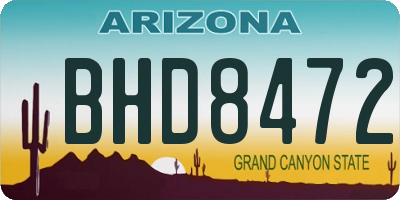 AZ license plate BHD8472
