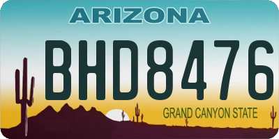 AZ license plate BHD8476