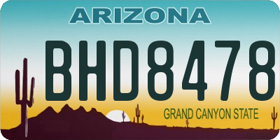 AZ license plate BHD8478