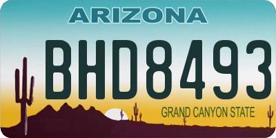 AZ license plate BHD8493