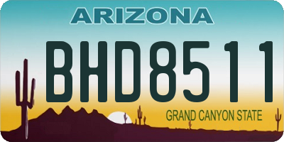 AZ license plate BHD8511