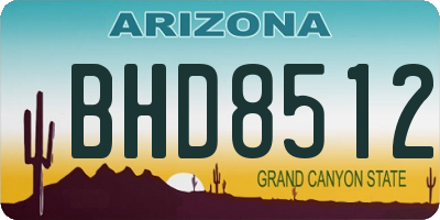 AZ license plate BHD8512