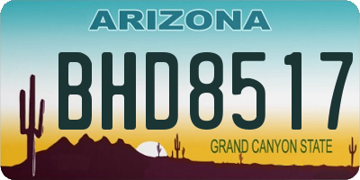 AZ license plate BHD8517