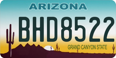 AZ license plate BHD8522