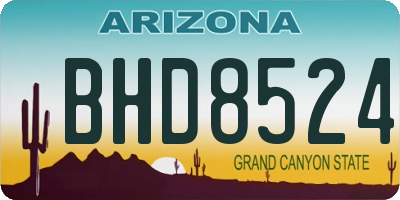 AZ license plate BHD8524